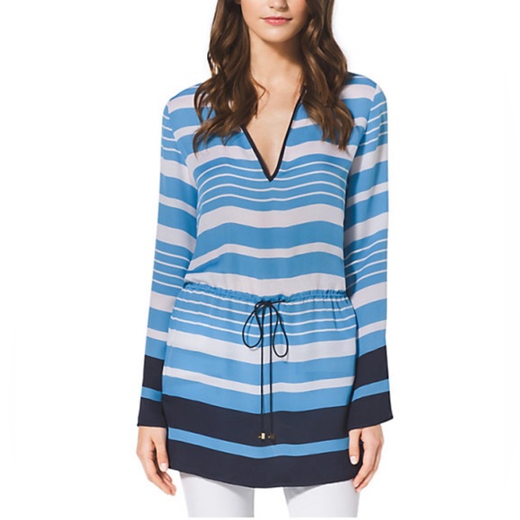 MICHAEL Michael Kors Women’s Striped Small Drawstring Tunic - Picture 11 of 12